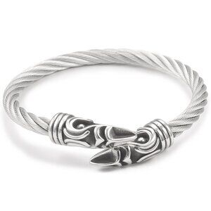 Simple yet Stunning Thick Twist rope Stainless Steel wrap cuff Bracelet